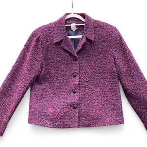 Chic Women's Purple Tweed Blazer